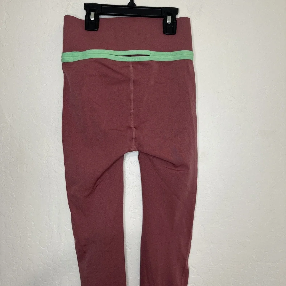 FABLETICS Sculptknit Leggings Womens Size Small Pink Green‎ High Waisted Pull On
